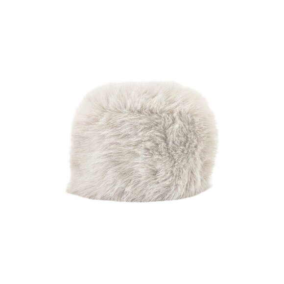 Adrienne Landau The Pill Box Hat in Light Grey One Size New Womens Faux Fur main image 4